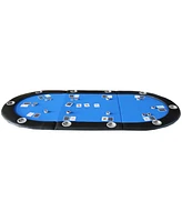 Folding Poker Table Top for 10 Players Tri-Fold Texas Holdem Blackjack Casino Game Tabletop