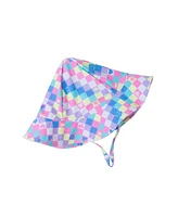 Infant Check Print Ruffle Back Rashguard w/Hat