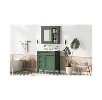 Modern Freestanding 30" Bathroom Vanity with Sink & Mirror Cabinet