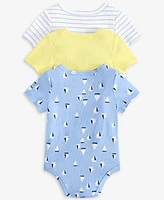 First Impressions Baby Boy Short-Sleeve Bodysuit, Pack of 3, Exclusively at Macy's