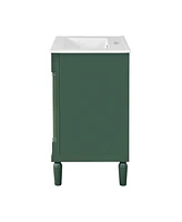 Modern 24" Single Sink Bathroom Vanity Cabinet with Top Sink & Storage Shelves