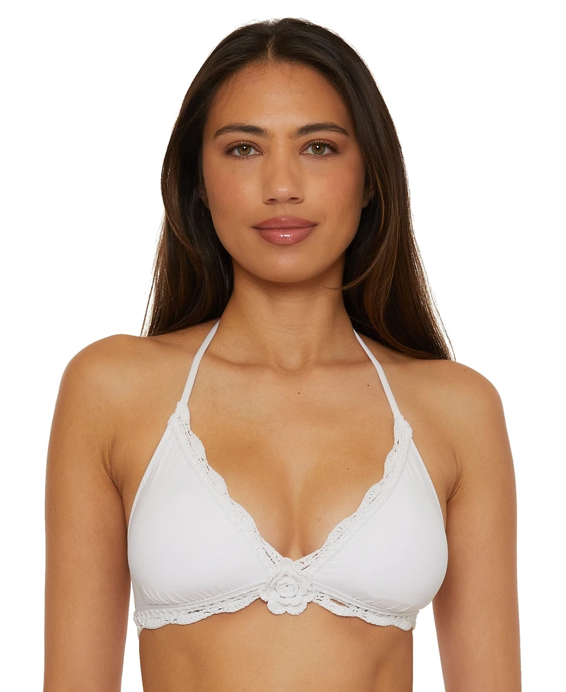 Becca Women's Colette Flower Halter Bikini Top