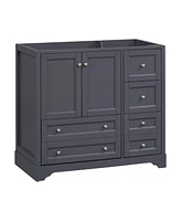 36" Solid Wood Freestanding Bathroom Vanity with 4 Drawers and Shelf