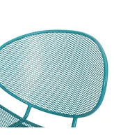 Modern Outdoor Mesh Shell Chair Set: Retro Comfort, Sleek Design