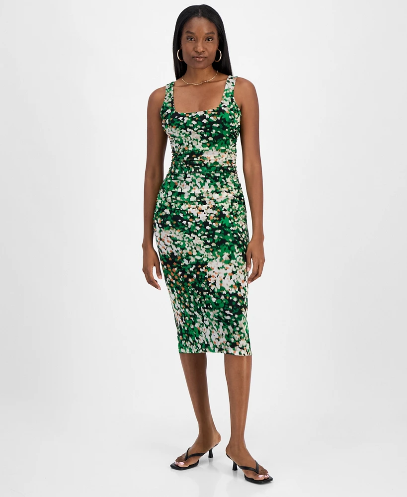 Bar Iii Women's Printed Mesh Sheath Dress, Exclusively at Macy's
