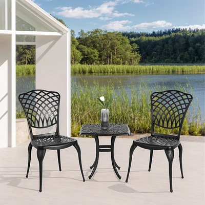 3-Piece Rustproof Cast Aluminum Bistro Set: 2 Chairs + Table