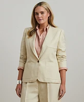 Lauren Ralph Plus Linen-Blend Twill Blazer