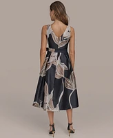 Donna Karan New York Women's Floral Print Sleeveless A-Line Dress