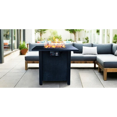 25" Patio Fire Pit Table with 50K Btu, Rattan Weave