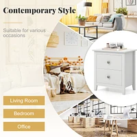 Modern Nightstand with 2 Drawers for Small Spaces