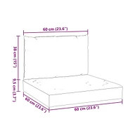 Pallet Cushions 2 pcs Melange Beige Fabric