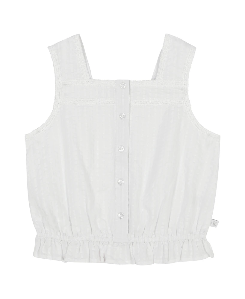 Calvin Klein Big Girls Button Front Top