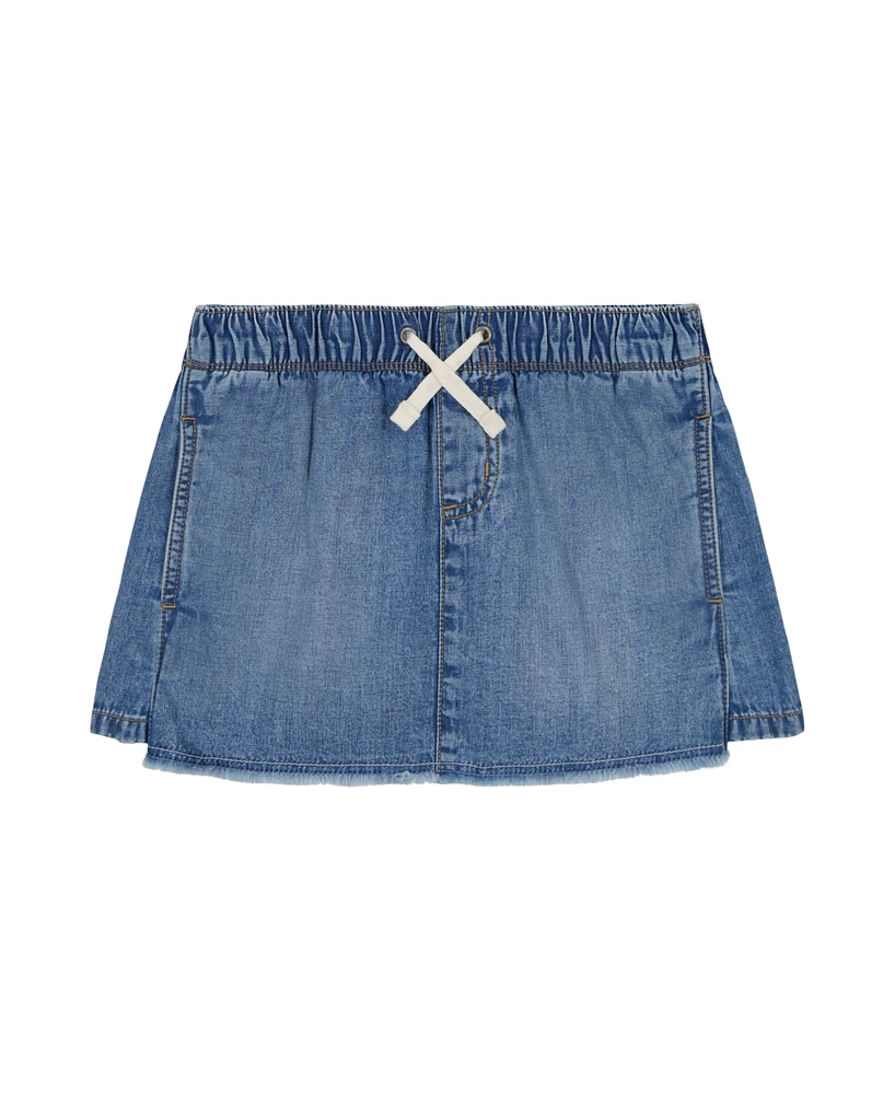 Calvin Klein Big Girls Mid Rise Drawstring Denim Skort