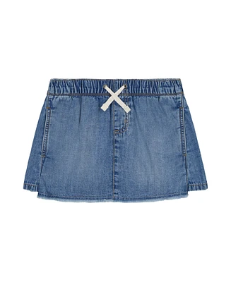 Calvin Klein Big Girls Mid Rise Drawstring Denim Skort