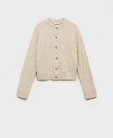 Mango Women's Buttoned Chunky Knit Jacket