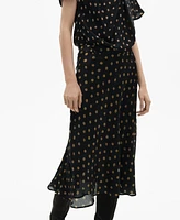 Mango Women's Polka-Dot Midi Skirt