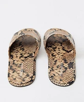 Mango Women's Animal Print Leather Sandals