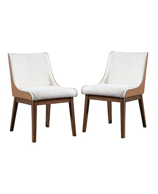 Furniture of America 2-Pc. Forest Wisp Boucle Fabric Dining Chair Set