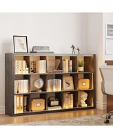 15 Cube Bookcase Storage Shelf Organizer with Led Lights, 5 Tier Bookshelves and Bookcases Display Shelves