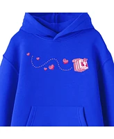 Minecraft Boys Block Butterfly Flying Youth Royal Blue Graphic Hoodie-Large