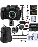 Panasonic Lumix GH5II Mirrorless Camera Bundle with 128GB Sd Card, Backpack, 2x Extra Battery, Dual Charger, Shoulder Strap, Mic, Octopus Tripod and A