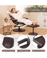 Swivel Lounge Chair Recliner with Ottoman