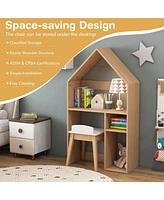 2-in-1 Kids House-Shaped Table and Chair Set