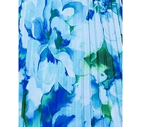 Xscape Plus Printed Off-The-Shoulder Pleated Dress