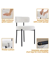 Dyhome Kitchen Chairs Mid-Century Modern Dining Chairs Set of 6, Kitchen Dining Room Chairs, Polyester Upholstered Wishbone Dining Chair