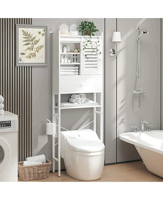 Over The Toilet Storage Rack with Cabinet and Drawer
