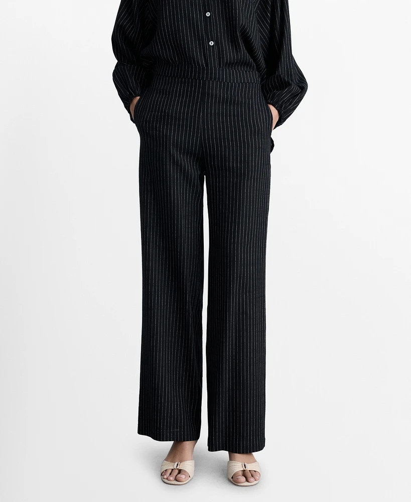 Mango Women's Straight Striped Trousers