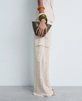Mango Women's Textured Cargo Trousers