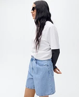 Mango Women's Rolled Hem Straight Shorts