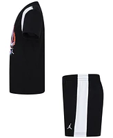 Jordan Little Boys 2-Piece Ball Fire Mixed Shorts and T-Shirt Set