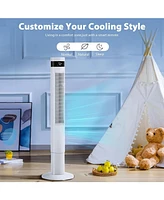 Kismile 43 inch Tower Fan Portable Electric Oscillating Fan Quiet Remote Control Bladeless Floor Fan 3-Speed Wind Mode 12H Timer Bedroom Office