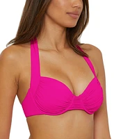 Becca Women's Ruched Underwire Bikini Top