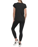 Dkny Sport Women's V-Inset Roll-Sleeve T-Shirt