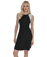 Dkny Women's Colorblocked Sleeveless Scuba Crepe Dress
