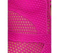 Becca Women's Fishnet Plunge-Neck One-Piece Swimsuit