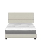 Sicily Linen Upholstered Platform Bed Frame with Adjustable Headboard - Boyd Sleep