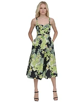 Dkny Women's Cotton Corset Belted Midi Dress