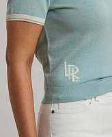 Lauren Ralph Plus Two-Tone Short-Sleeve Sweater