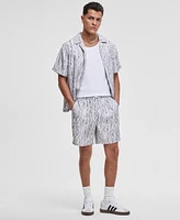 Mode of One Men's Woodgrain Relaxed-Fit Printed 6-1/2" Shiny Twill Shorts, Exclusively at Macy's