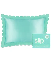 Slip Pure Silk Queen Pillowcase With Scalloped Edge - Turquoise