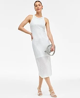 I.n.c. International Concepts Women's Embellished Open-Knit Sweater Dress, Exclusively at Macy's