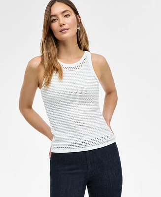 I.n.c. International Concepts Women's Embellished Open-Knit Tank, Exclusively at Macy's