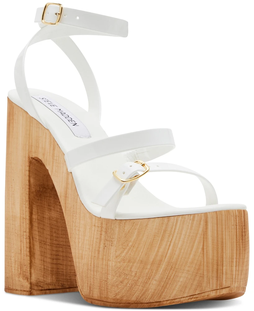 Steve Madden Lilia High Wooden Platform Dress Sandals