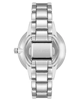 Nine West Women's Quartz Silver-Tone Metal Alloy Embossed Floral Dial Watch