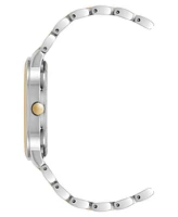 Nine West Women's Quartz White and Two-Tone Metal Alloy Bracelet Watch, 36mm