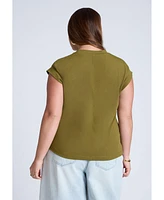 Eloquii Plus Elements Jersey Knit T Shirt Short Sleeve